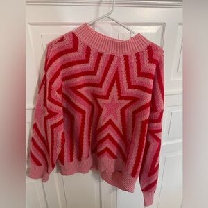 Pink and red star sweater